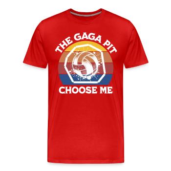 Drôle de dicton Gaga Ball - T-shirt bio Premium Homme - rouge - Devant - Damien (186cm)