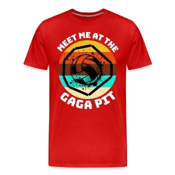 Drôle de dicton Gaga Ball - T-shirt bio Premium Homme - rouge - Devant - Damien (186cm)