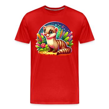 Mangoustes - T-shirt bio Premium Homme - rouge - Devant - Damien (186cm)