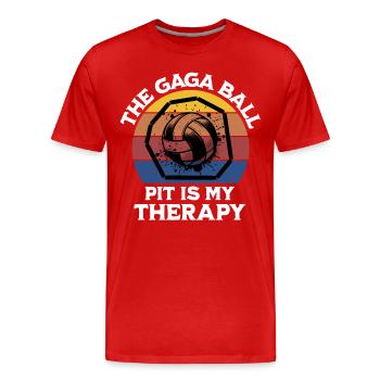 Drôle de dicton Gaga Ball - T-shirt bio Premium Homme - rouge - Devant - Damien (186cm)