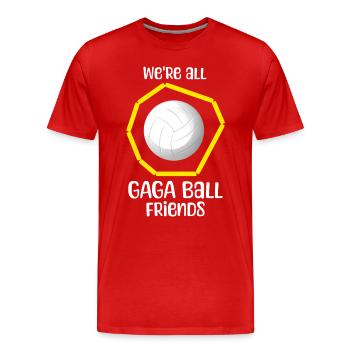 Dictons Gaga Ball - T-shirt bio Premium Homme - rouge - Devant - Damien (186cm)