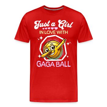 Gaga Ball Girl - T-shirt bio Premium Homme - rouge - Devant - Damien (186cm)