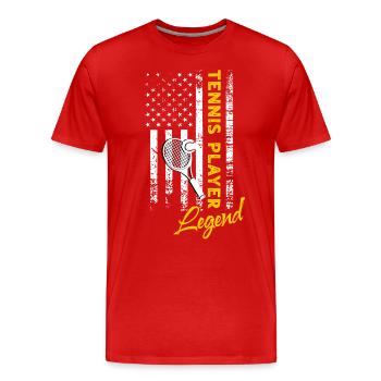 Tennisspieler Legende - Männer Premium Bio T-Shirt - Rot - Vorne - Damien (186cm)