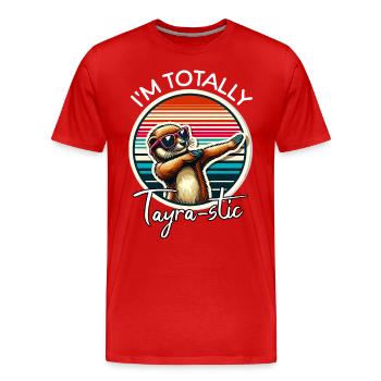 Dictons amusants de martres - T-shirt bio Premium Homme - rouge - Devant - Damien (186cm)