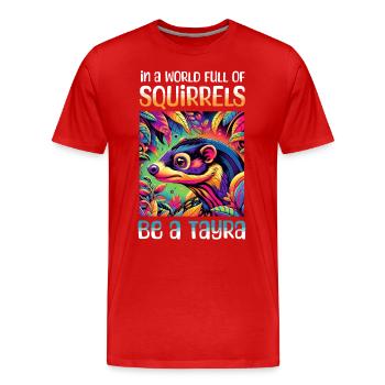 Dictons amusants de martres - T-shirt bio Premium Homme - rouge - Devant - Damien (186cm)