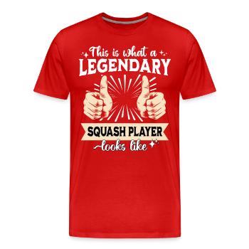 Joueur de squash légendaire - T-shirt bio Premium Homme - rouge - Devant - Damien (186cm)