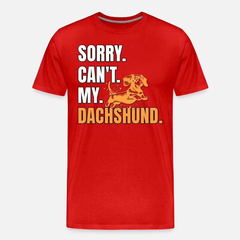 Dackel Dachshund - Männer Premium Bio T-Shirt - Rot