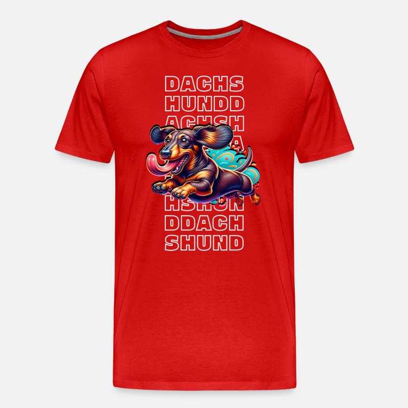 Dachshund - Männer Premium Bio T-Shirt - Rot