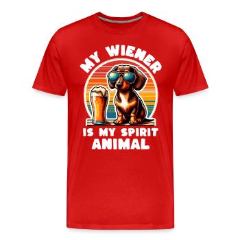 Dictons amusants sur le teckel - T-shirt bio Premium Homme - rouge - Devant - Damien (186cm)
