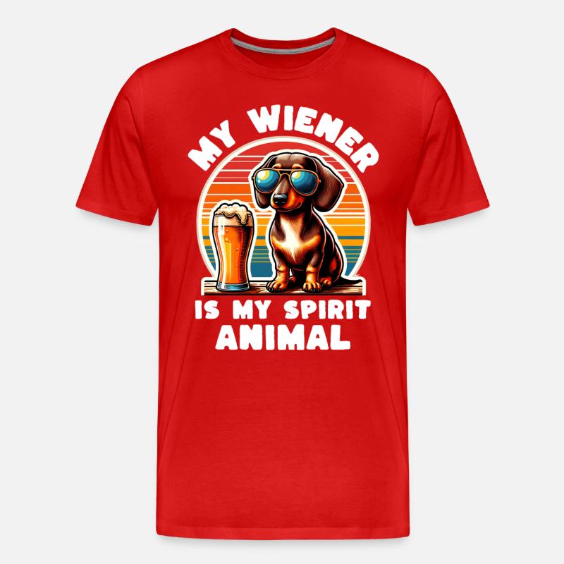 Lustige Dackel Sprüche - Männer Premium Bio T-Shirt - Rot