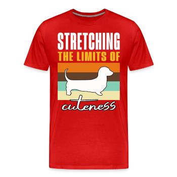 Dictons amusants sur le teckel - T-shirt bio Premium Homme - rouge - Devant - Damien (186cm)