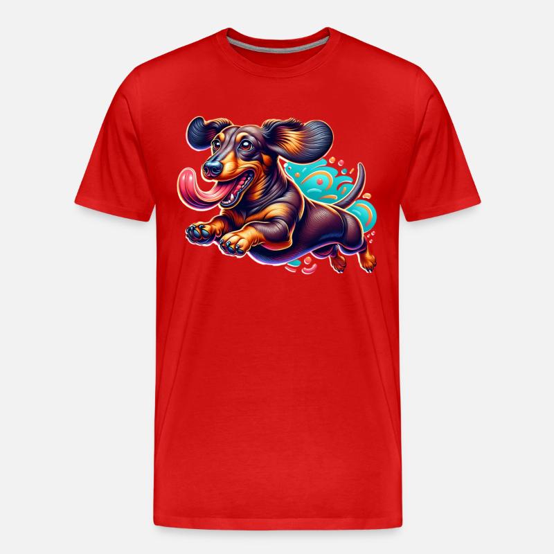 Dackel - Männer Premium Bio T-Shirt - Rot