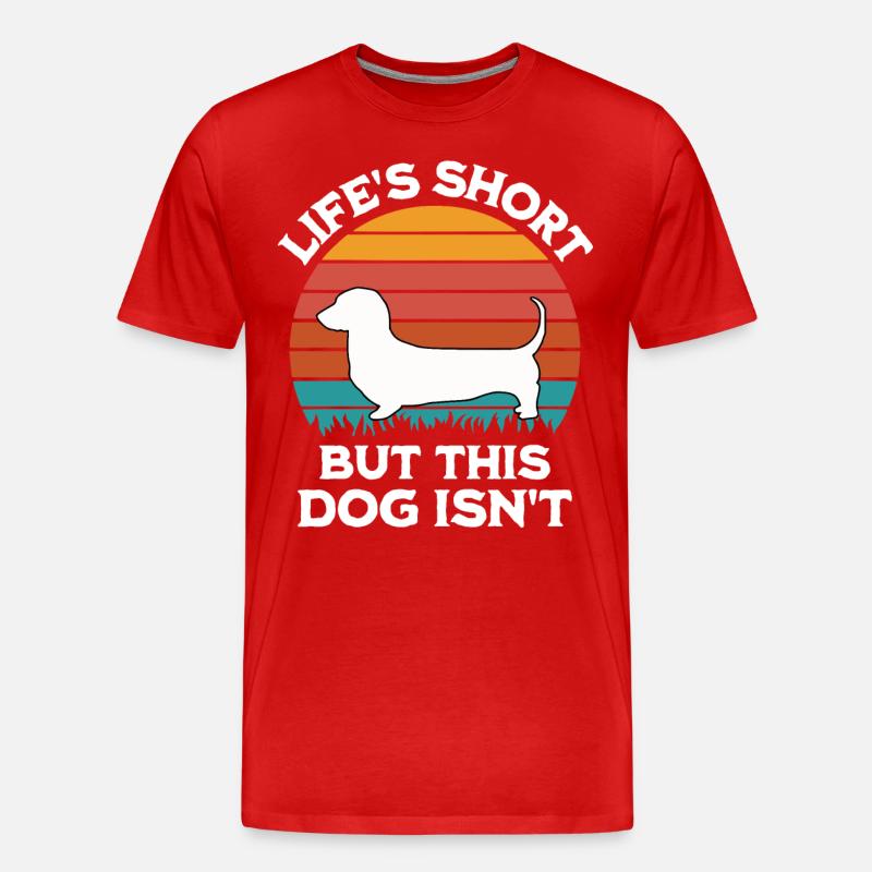 Dackel Spruch - Männer Premium Bio T-Shirt - Rot