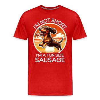 Dictons amusants sur le teckel - T-shirt bio Premium Homme - rouge - Devant - Damien (186cm)