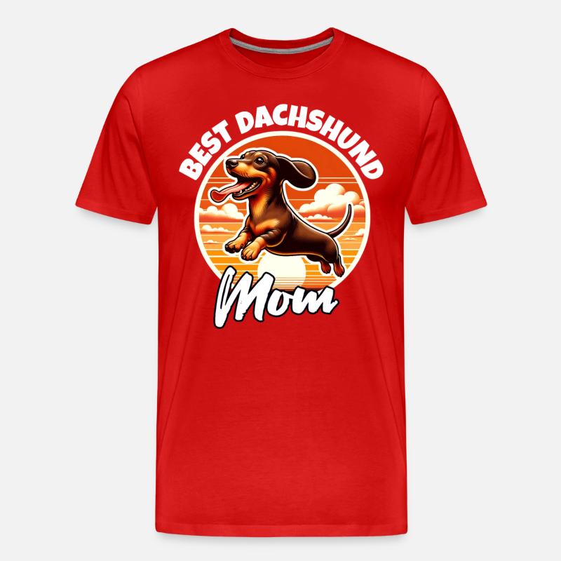 Dackel Mama - Männer Premium Bio T-Shirt - Rot