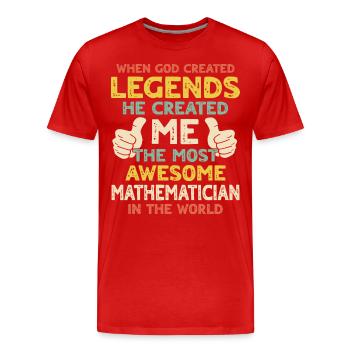 Mathematician - Men's Premium Organic T-Shirt - red - Front - Damien (186cm)