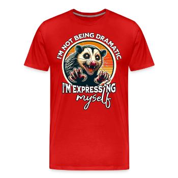 Funny possum sayings - Men's Premium Organic T-Shirt - red - Front - Damien (186cm)
