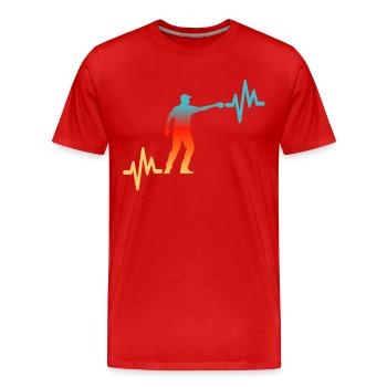 Petanque Heart Line - Men's Premium Organic T-Shirt - red - Front - Damien (186cm)