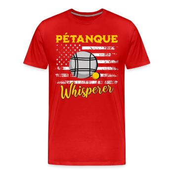 Dictons de pétanque - T-shirt bio Premium Homme - rouge - Devant - Damien (186cm)