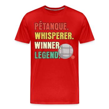Petanque Flüsterer Petanque Legende - Männer Premium Bio T-Shirt - Rot - Vorne - Damien (186cm)