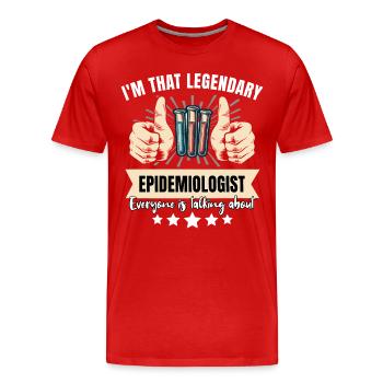 Épidémiologiste légendaire - T-shirt bio Premium Homme - rouge - Devant - Damien (186cm)