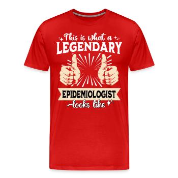 Épidémiologiste légendaire - T-shirt bio Premium Homme - rouge - Devant - Damien (186cm)