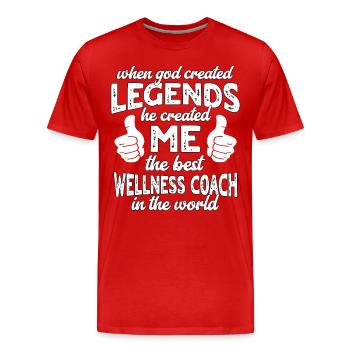 Meilleure légende du coach de bien-être - T-shirt bio Premium Homme - rouge - Devant - Damien (186cm)