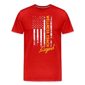 Wellness Coach Legend - Men's Premium Organic T-Shirt - red - Front - Damien (186cm)
