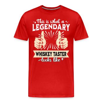 Legendary whiskey drinker - Men's Premium Organic T-Shirt - red - Front - Damien (186cm)