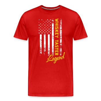 Légende du buveur de whisky - T-shirt bio Premium Homme - rouge - Devant - Damien (186cm)
