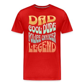 Papa Polizist - Männer Premium Bio T-Shirt - Rot - Vorne - Damien (186cm)