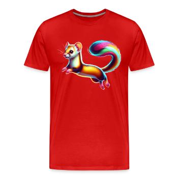 Wiesel - Männer Premium Bio T-Shirt - Rot - Vorne - Damien (186cm)