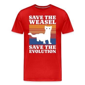 Sauver la belette - T-shirt bio Premium Homme - rouge - Devant - Damien (186cm)