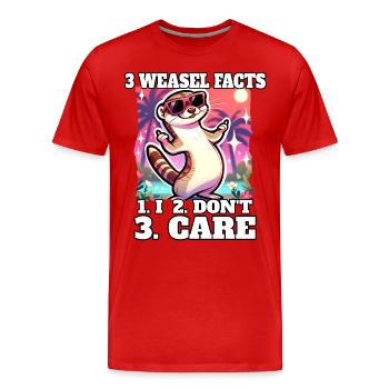 Wiesel Sprüche - Männer Premium Bio T-Shirt - Rot - Vorne - Damien (186cm)