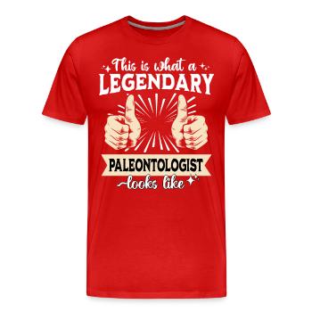 Legendary paleontologist - Men's Premium Organic T-Shirt - red - Front - Damien (186cm)