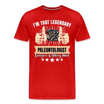 Paléontologue légendaire - T-shirt bio Premium Homme - rouge - Devant - Damien (186cm)