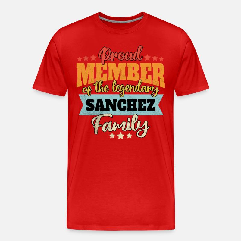 Name Sanchez - Männer Premium Bio T-Shirt - Rot