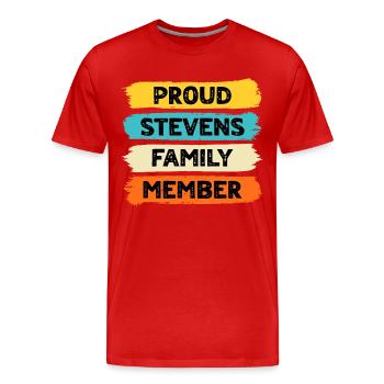 Stolzer Stevens - Männer Premium Bio T-Shirt - Rot - Vorne - Damien (186cm)