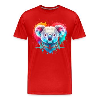 Koala Cardio - T-shirt bio Premium Homme - rouge - Devant - Damien (186cm)