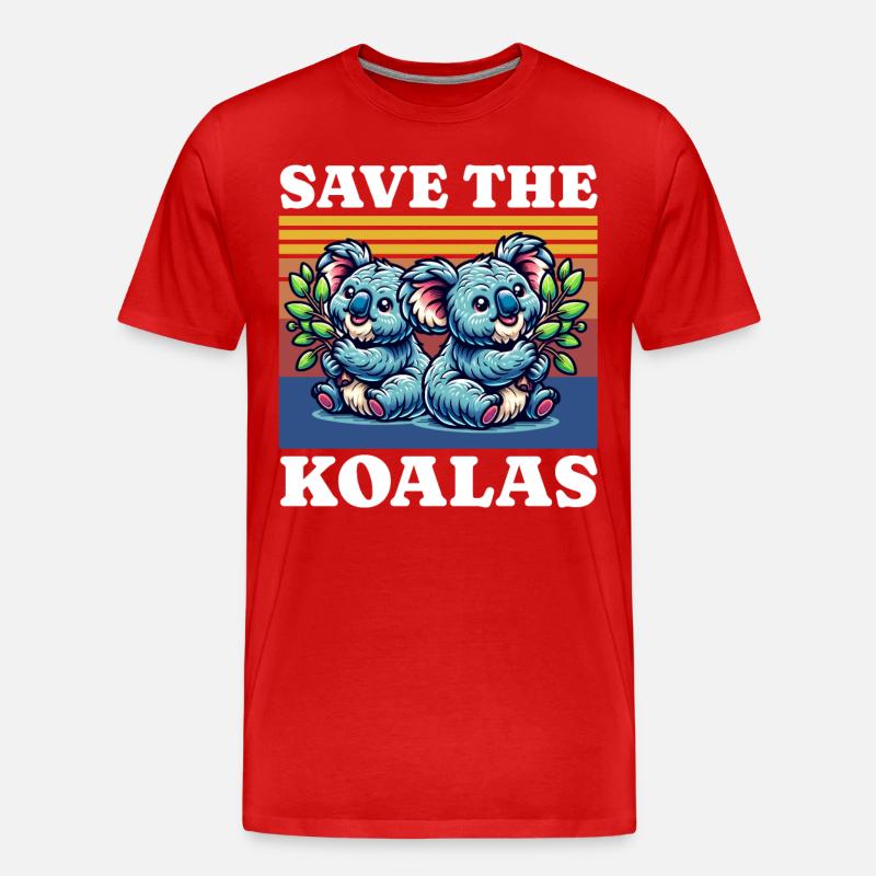 Save Koala - Männer Premium Bio T-Shirt - Rot