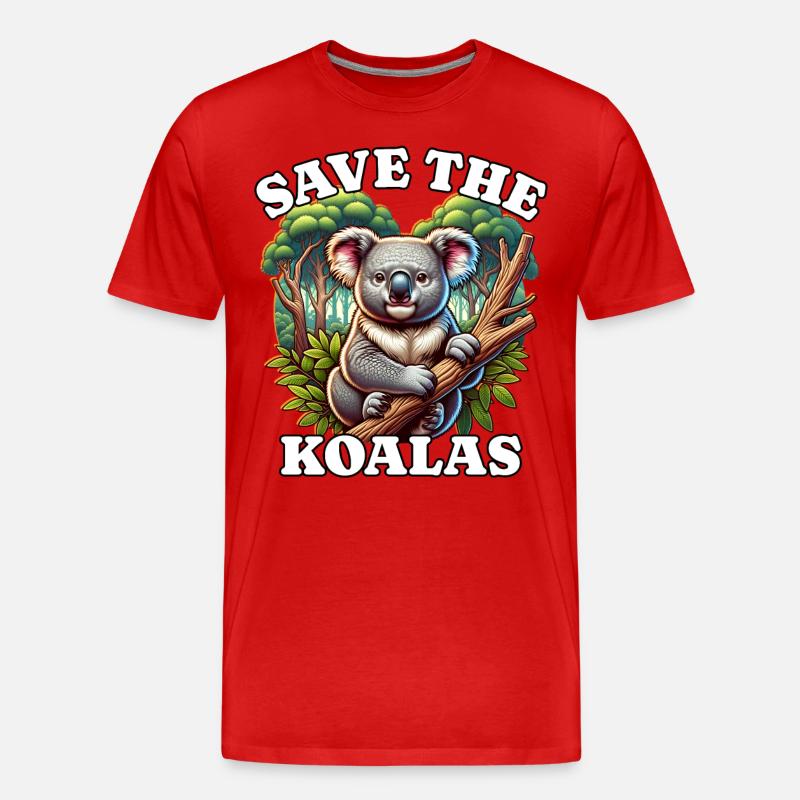 Save Koala - Männer Premium Bio T-Shirt - Rot