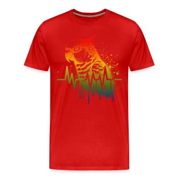 Sonnensittich Cardio - Männer Premium Bio T-Shirt - Rot - Vorne - Damien (186cm)