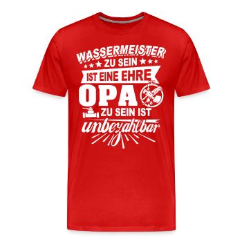 Grand-père maître de l’eau - T-shirt bio Premium Homme - rouge - Devant - Damien (186cm)