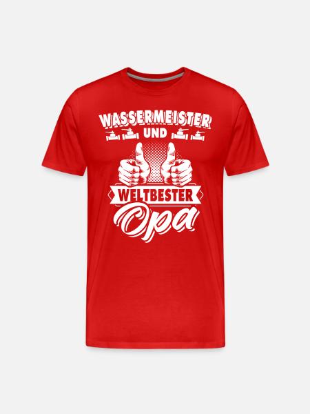 Water Master Grandpa - Men's Premium Organic T-Shirt - red