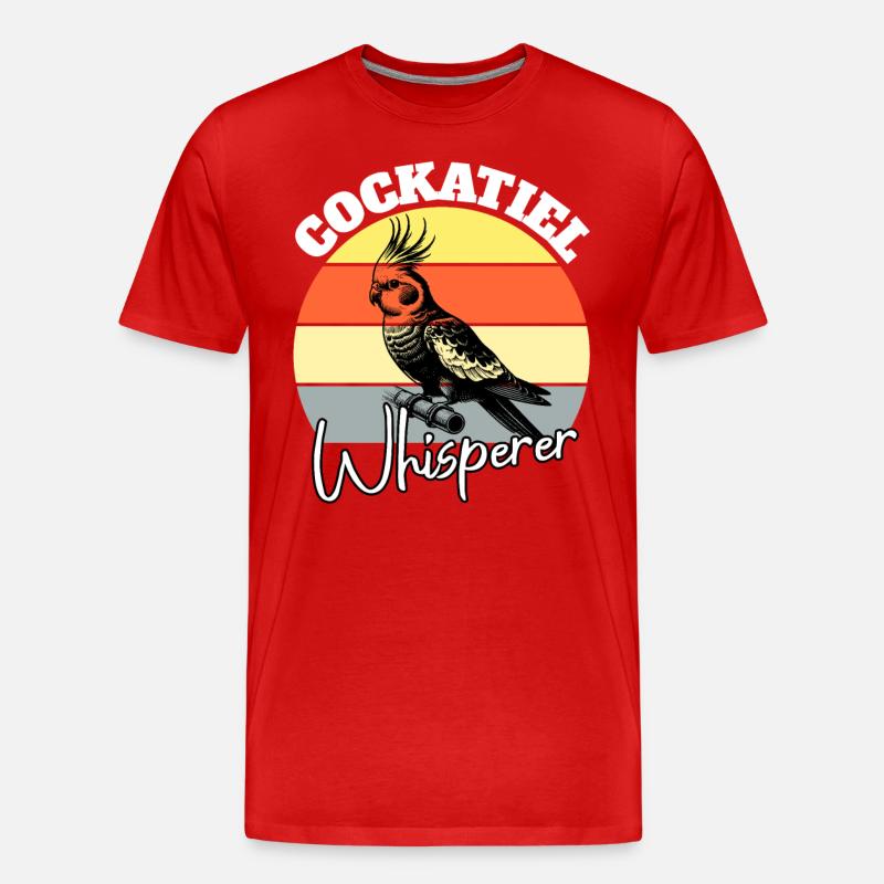 Nymphensittich Flüsterer - Männer Premium Bio T-Shirt - Rot