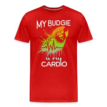 Budgie ECG Budgie Heartline - Men's Premium Organic T-Shirt - red - Front - Damien (186cm)