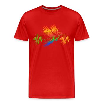 Perroquet Cardio - T-shirt bio Premium Homme - rouge - Devant - Damien (186cm)