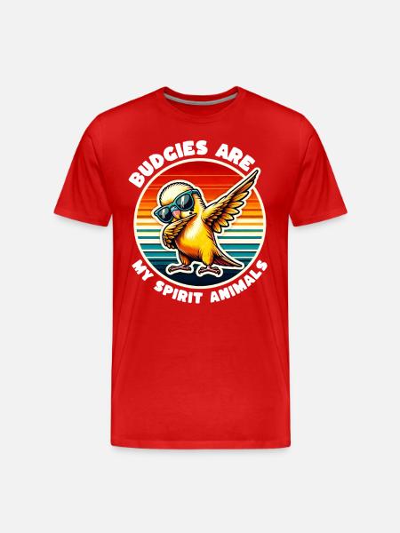 Lustige Wellensittich Sprüche - Männer Premium Bio T-Shirt - Rot