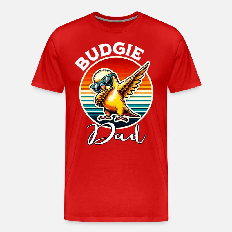 Budgerigar Budgie Dad - Männer Premium Bio T-Shirt - Rot
