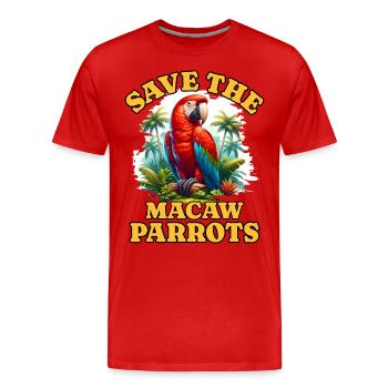 Save Parrot - Men's Premium Organic T-Shirt - red - Front - Damien (186cm)
